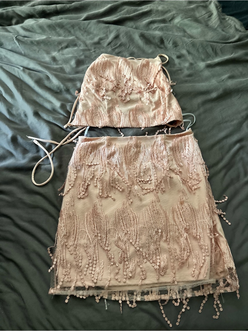 Lulu's Blush Pink Mini Skirt set